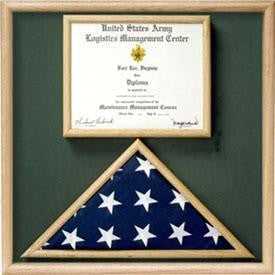 Flag and certificate Combination Box Flag Certificate Display - 3' x 5' Flag