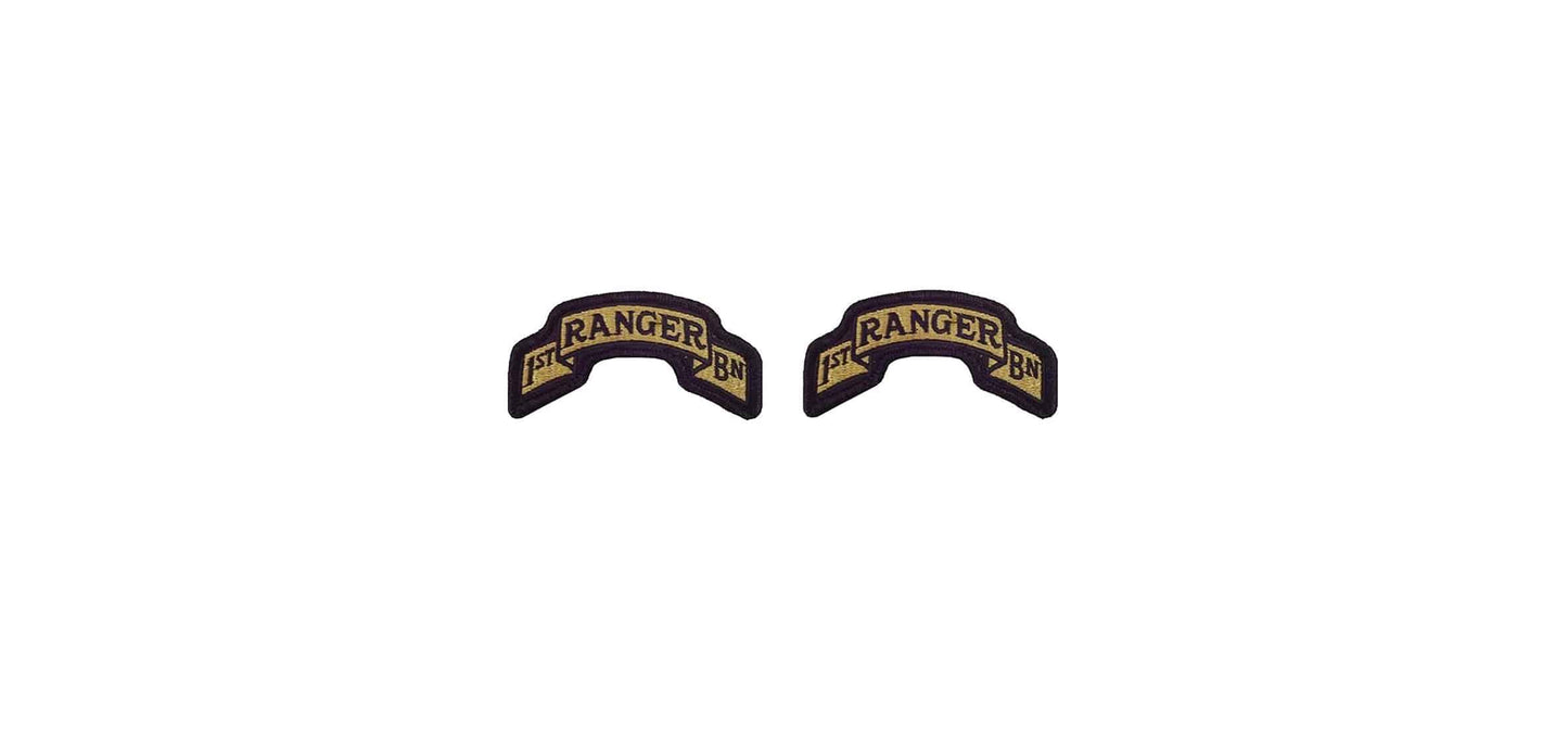 U.S. Army 75th Ranger Regiment 1st Battalion OCP Scroll with Hook Fastener (pair)