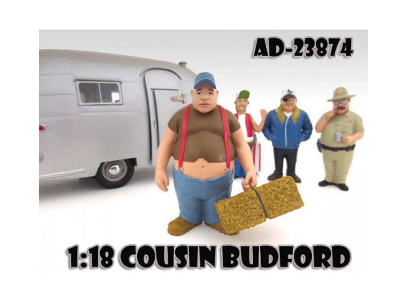 Cousin Budford "Trailer Park" Figure For 1:18 Scale Diecast Model Cars by American Diorama free shipping USA