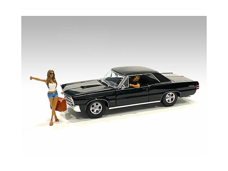 Hitchhiker 2 piece Figurine Set (White Shirt) for 1/24 Scale Models by American Diorama free shipping USA