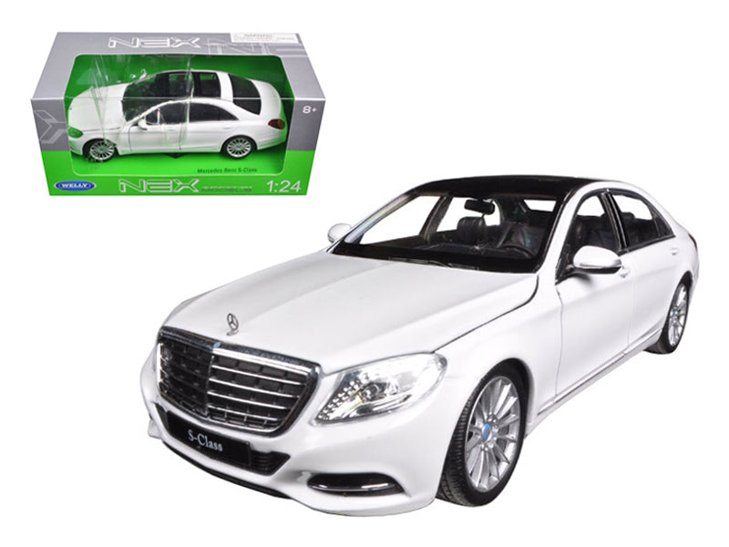 Mercedes Benz S Class with Sunroof White "NEX Models" 1/24 Diecast Model Car by Welly free shipping USA