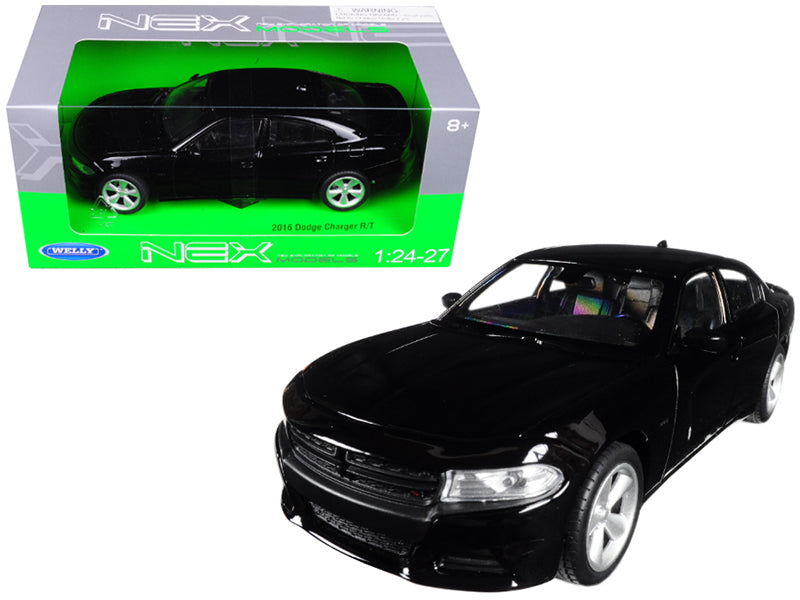 2016 Dodge Charger R/T Black "NEX Models" 1/24-1/27 Diecast Model Car by Welly free shipping USA
