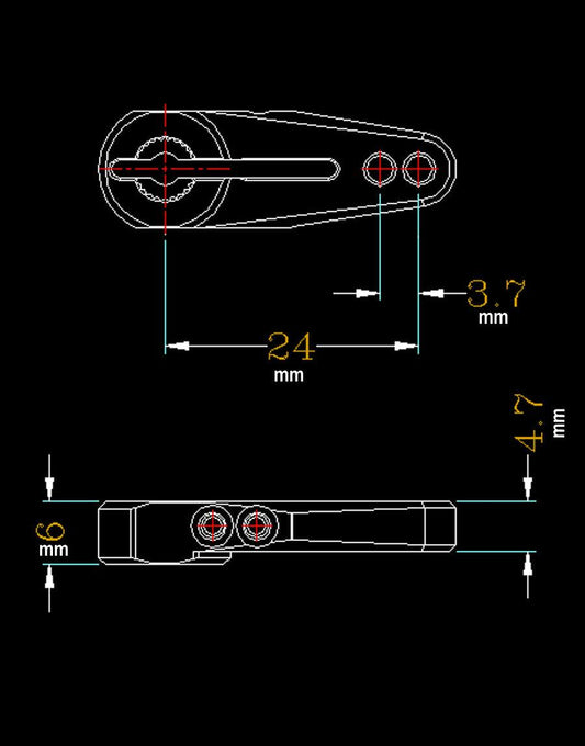 Powerhobby 25T Aluminum Clamping Servo Horn Red