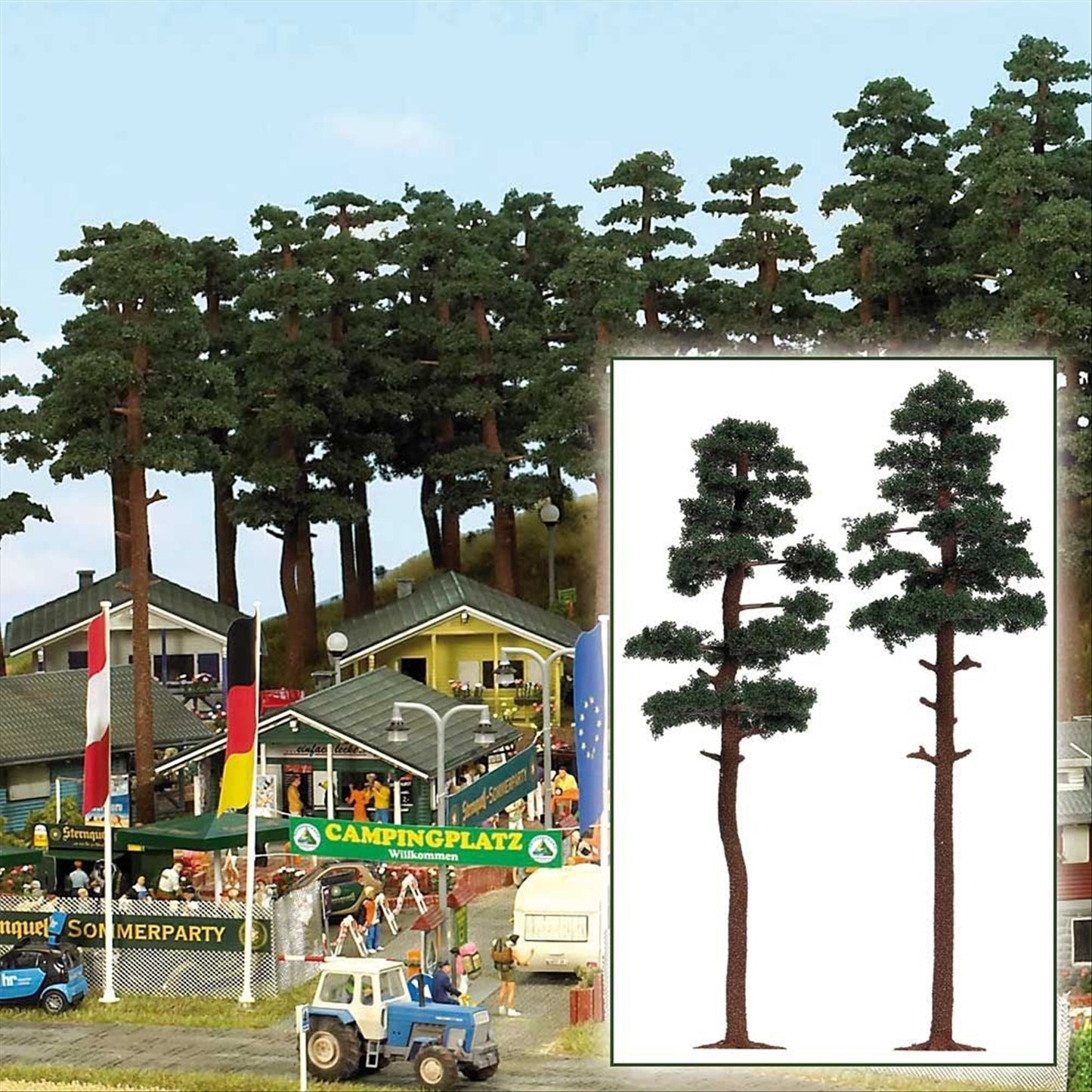 Busch 6143 HO Scale Pine Trees, pkg(2)