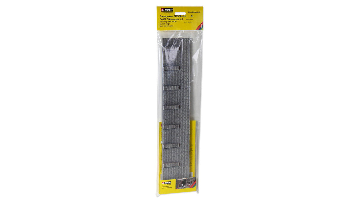 Noch 34857 N Scale Extra-Long Retaining Wall, Gray Brick