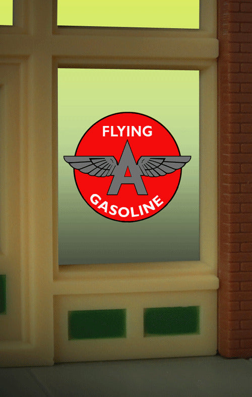 Miller Engineering 9035 O/HO Scale Flying 'A' Gas Window Sign