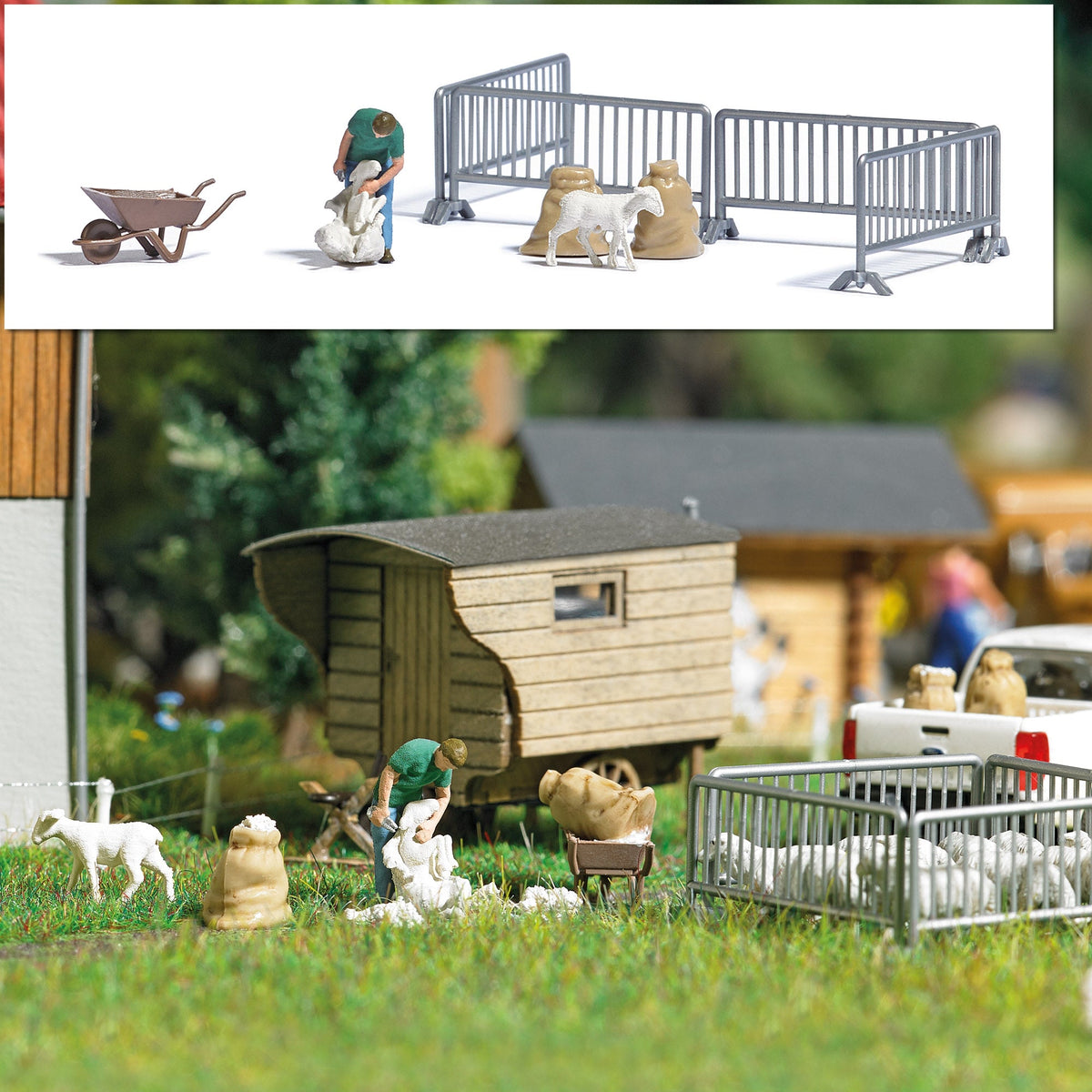Busch 7933 HO Scale Sheep Shearing Action Set