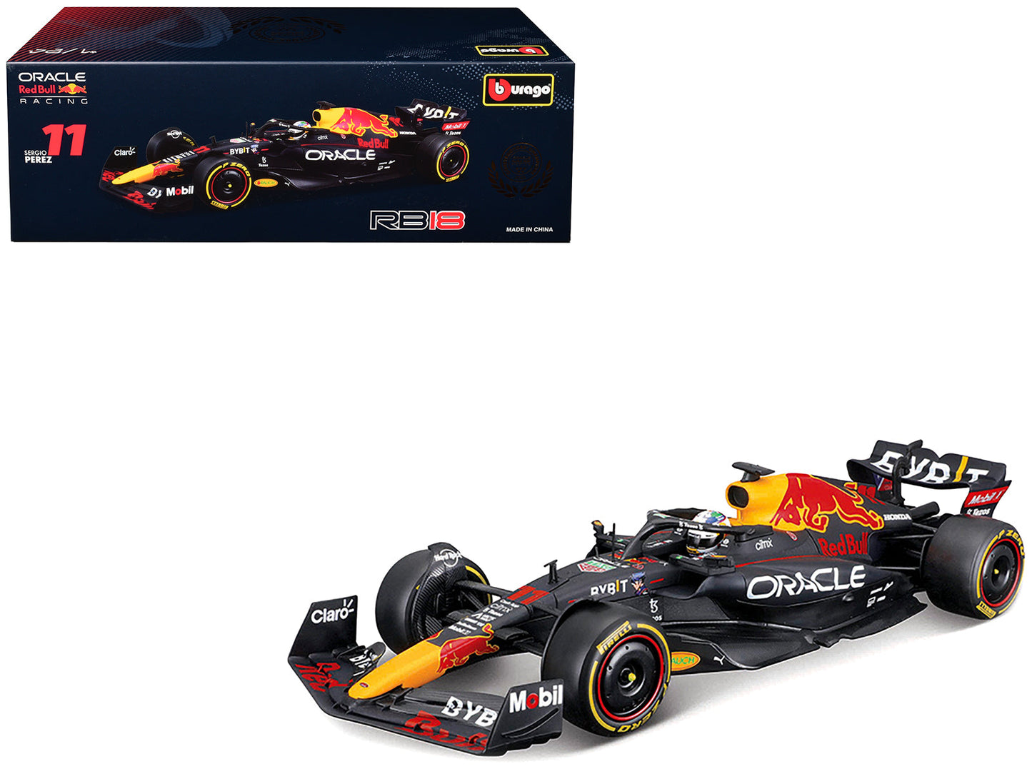 Red Bull Racing RB18 #11 Sergio Perez "Oracle" Winner Formula One F1 "Constructor's Champion" (2022) 1/24 Diecast Model Car by Bburago free shipping USA