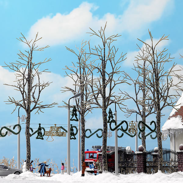 Busch 6158 HO Scale Winter Trees -- 6-1/2" 16.5cm pkg(4)