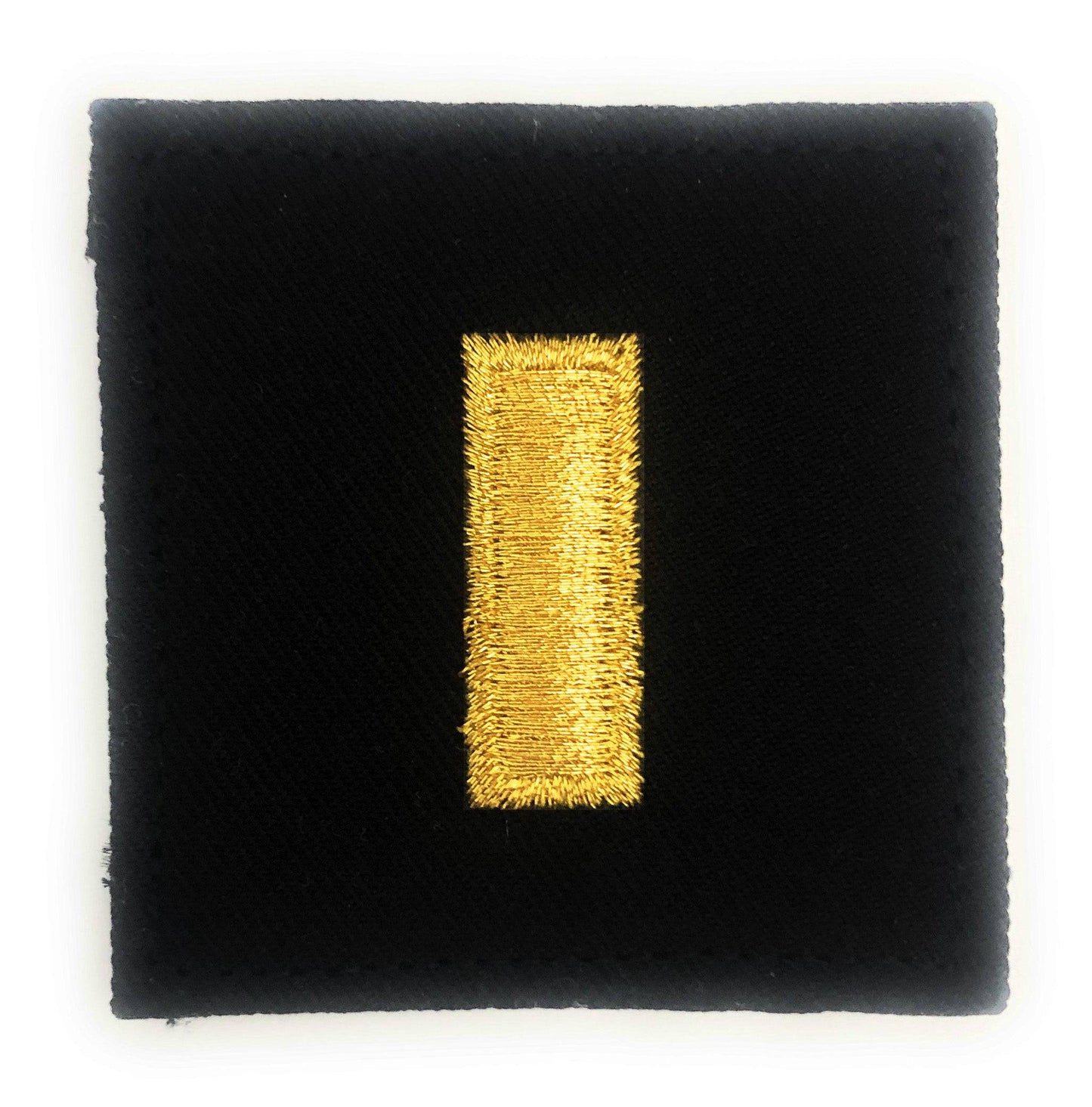 U.S. Army (O1) 2nd Lieutenant 2x2 Black Rank with Hook Fastener (each)