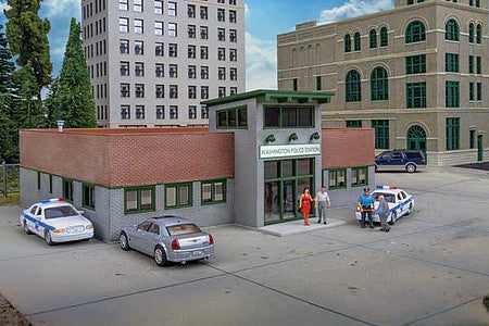 Walthers Cornerstone 933-4201 HO Scale Modern Police Station -- Kit