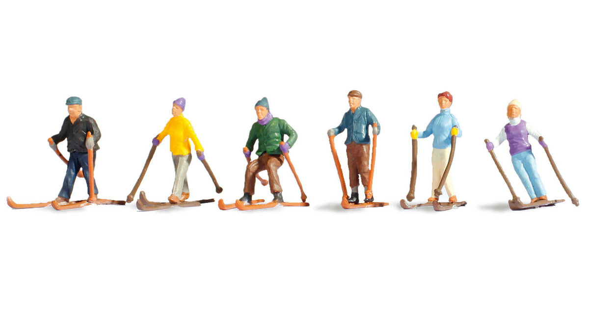 Noch 36828 N Scale Skiers Figure Set, 6 Pieces