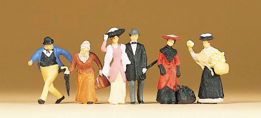 Preiser 12138 HO Scale 1900s Travelers & Passers-By Set