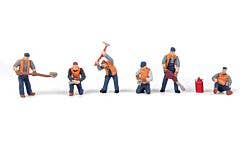 Walthers SceneMaster 949-6066 HO Railroad Track Workers Set 1 pkg(6)
