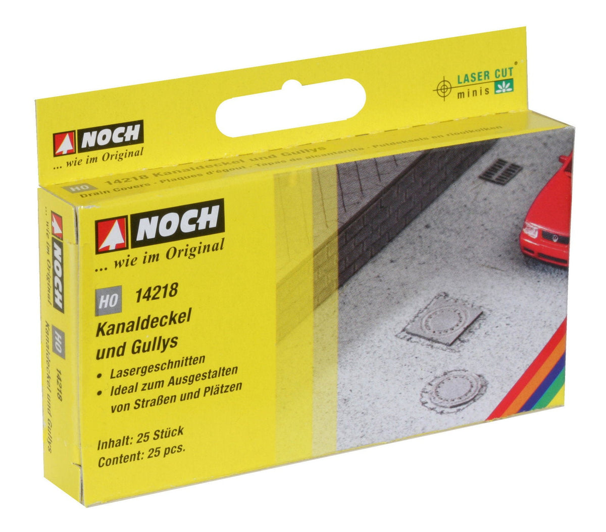 Noch 14218 HO Scale Manholes & Drain Covers Laser-Cut Kit, 25pc