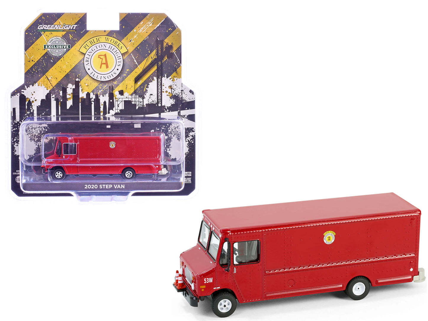 2020 Step Van with Traffic Cone Mounts "Village of Arlington Heights Public Works" Red "Hobby Exclusive" Series 1/64 Diecast Model Car by Greenlight free shipping USA