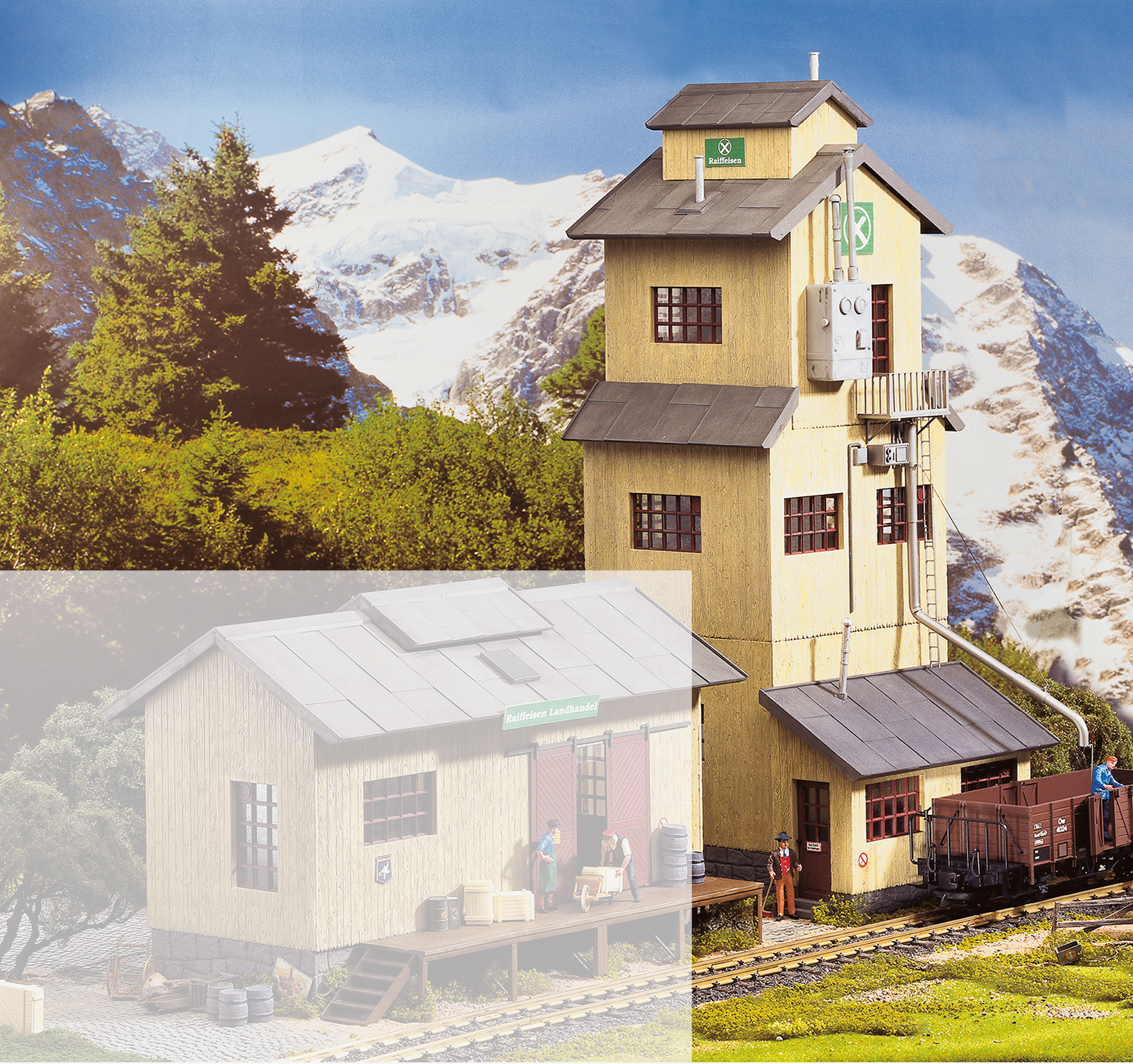 Piko 62035 G Scale CoOp Grain Elevator, Building Kit