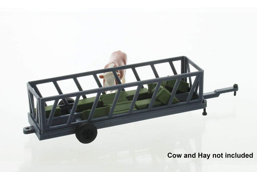3D To Scale 64-308-GY 1/64 – Portable Cattle Feeder 20ft Gray Diorama