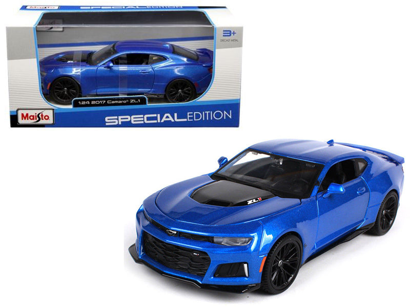 2017 Chevrolet Camaro ZL1 Blue Metallic 1/24 Diecast Model Car by Maisto free shipping USA