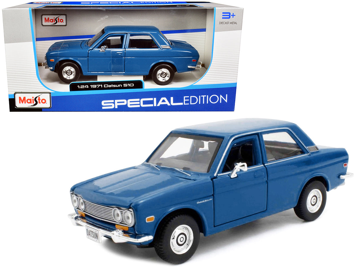 1971 Datsun 510 Blue "Special Edition" 1/24 Diecast Model Car by Maisto free shipping USA