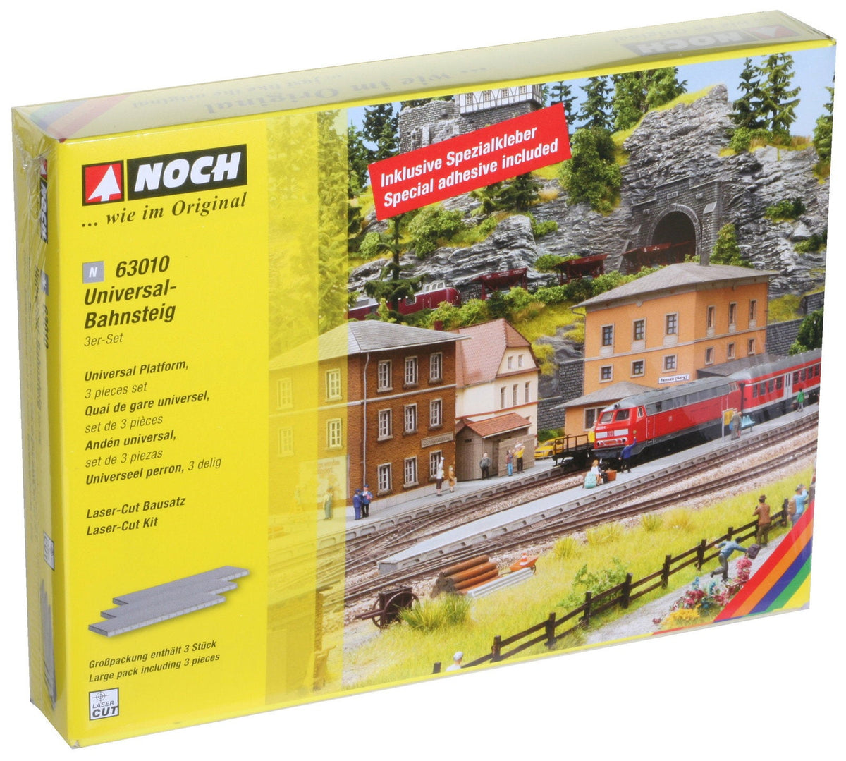 Noch 63010 N Scale Universal Platform Laser-Cut Kit, 3-Pack