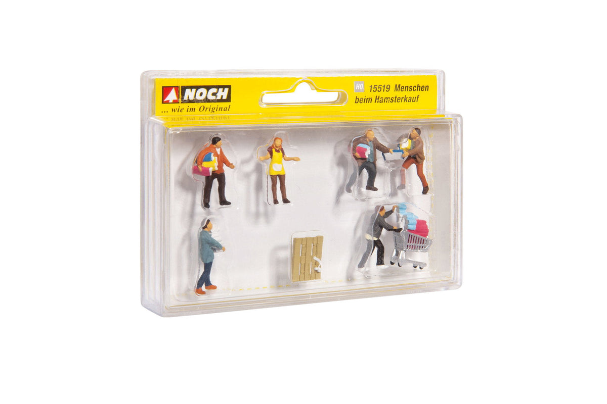 Noch 15519 HO Scale People Buying Paper Goods Figure Set, 6-Pack