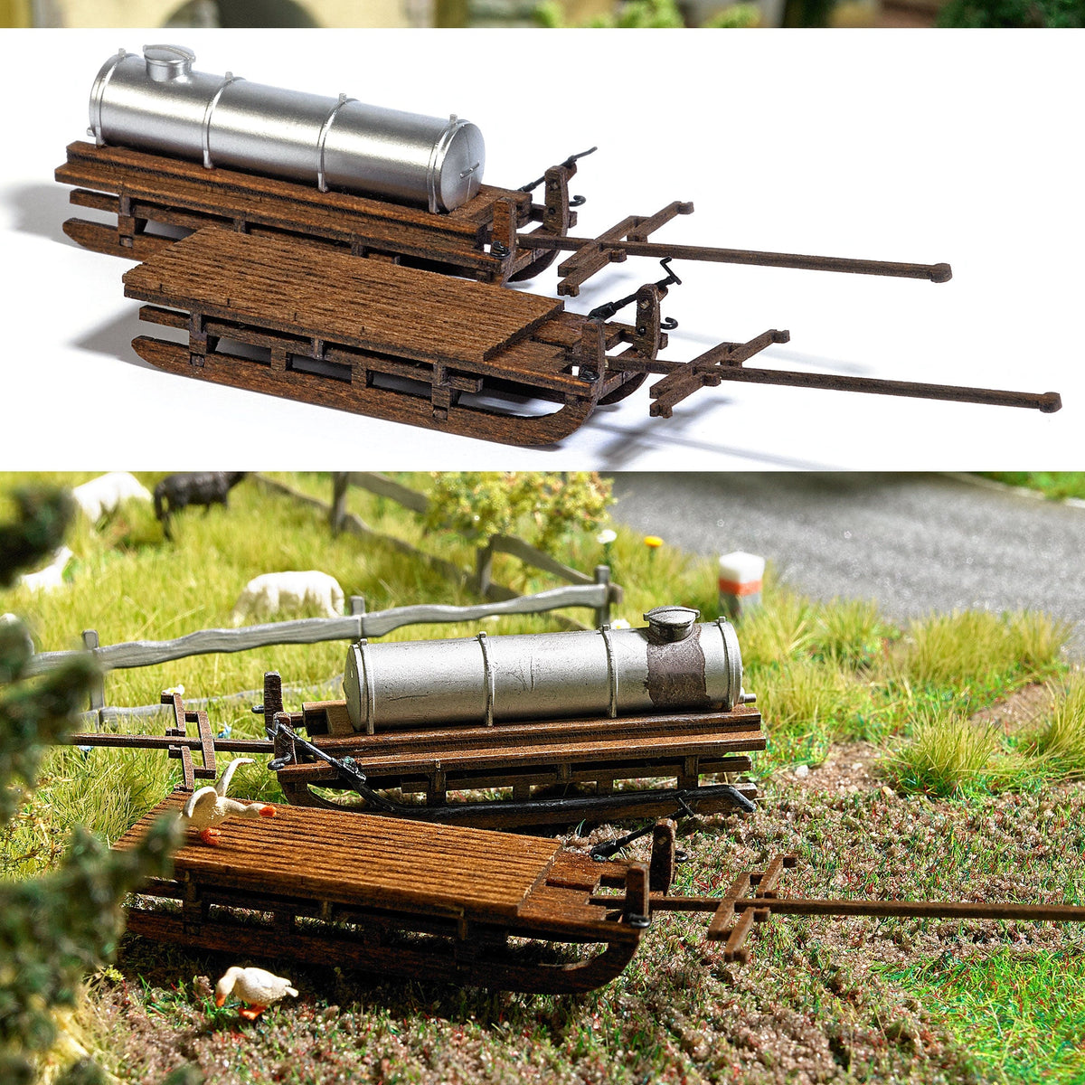 Busch 1631 HO Scale Wooden Transport Sleds Kit, 2-Pack