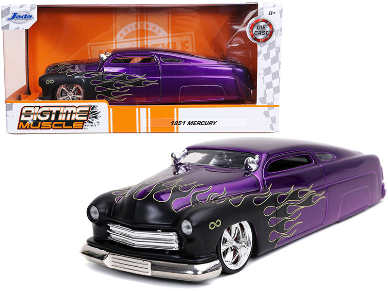 1951 Mercury Purple with Black Flames "Bigtime Muscle" 1/24 Diecast Model Car by Jada free shipping USA