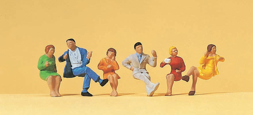 Preiser 14103 HO Scale Seated Persons Figure Set