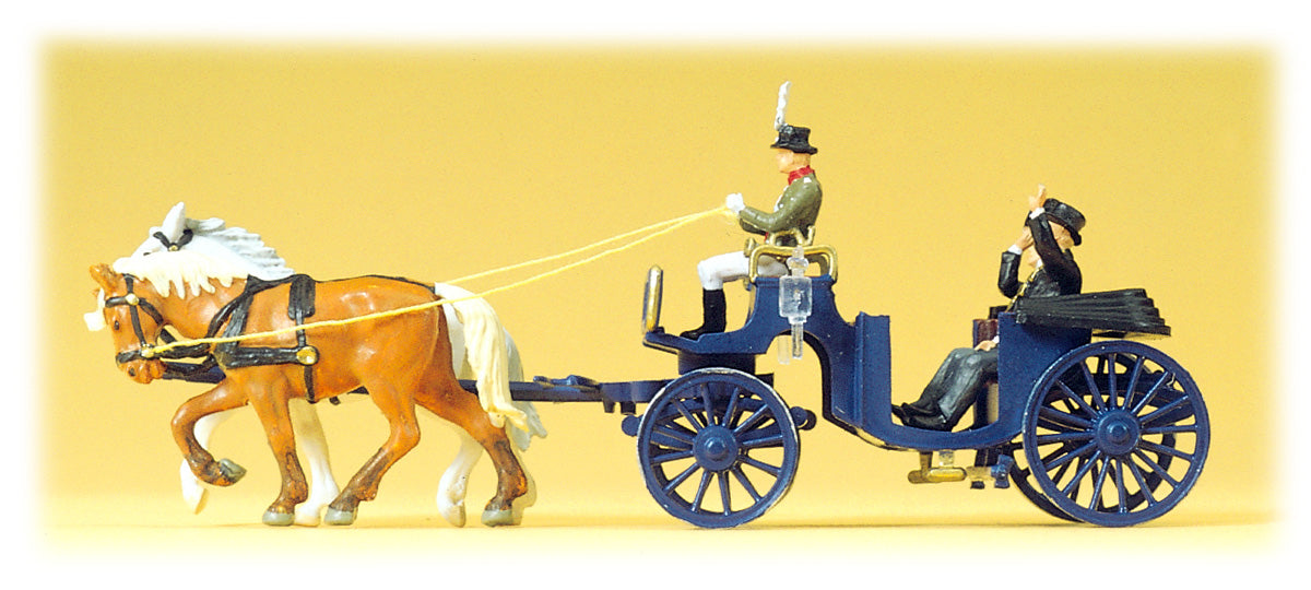 Preiser 24606 HO Scale Horse-Drawn Carriage Figure Set