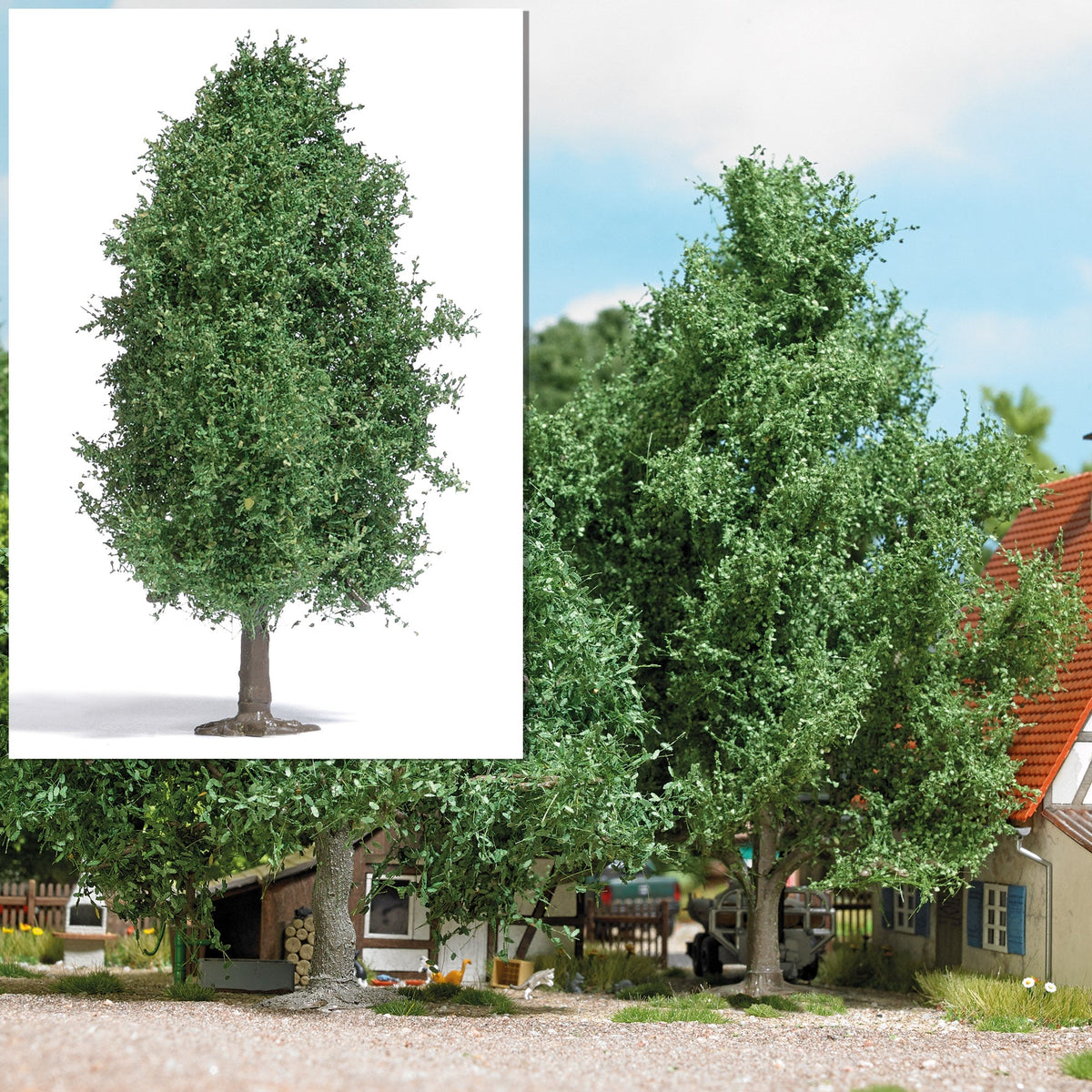 Busch 3722 HO Scale Summer Deciduous Tree, Handmade 11.5cm