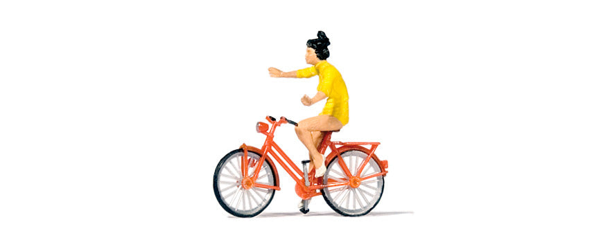 Preiser 28181 HO Scale Cyclist Riding Hands-Free Figure