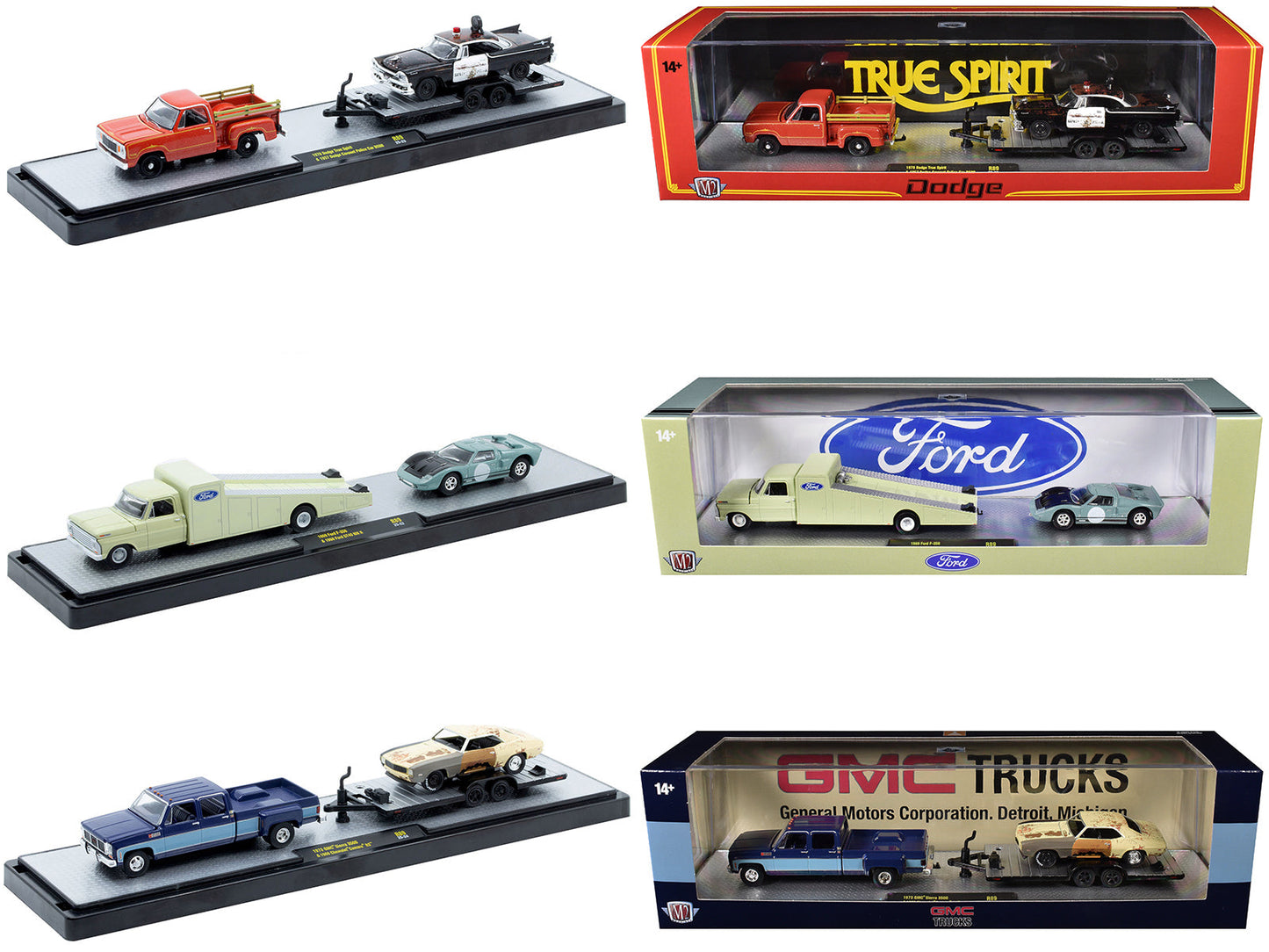 Auto Haulers Set of 3 Trucks Release 89 Limited Edition to 8000 pieces Worldwide 1/64 Diecast Models by M2 Machines free shipping USA
