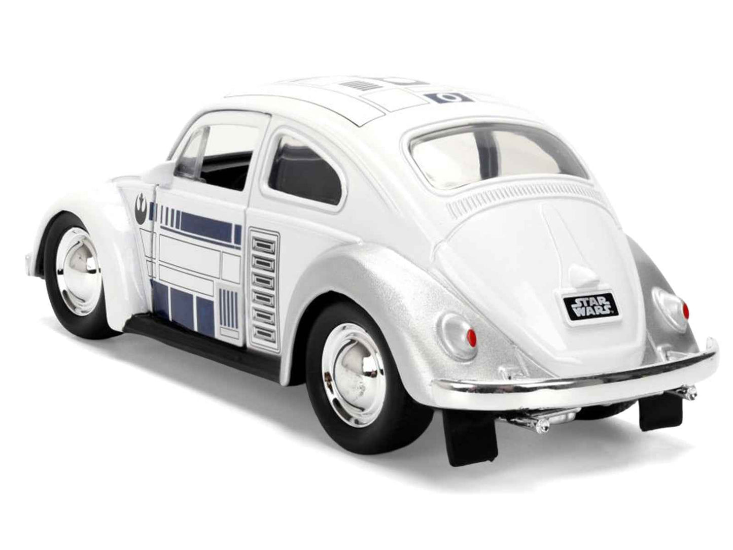 1959 Volkswagen Beetle "R2-D2" Livery White with Graphics "Star Wars" Franchise "Hollywood Rides" Series 1/32 Diecast Model Car by Jada