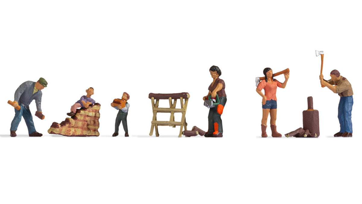 Noch 15616 HO Scale Wood Cutters Figure Set, 6 Figures