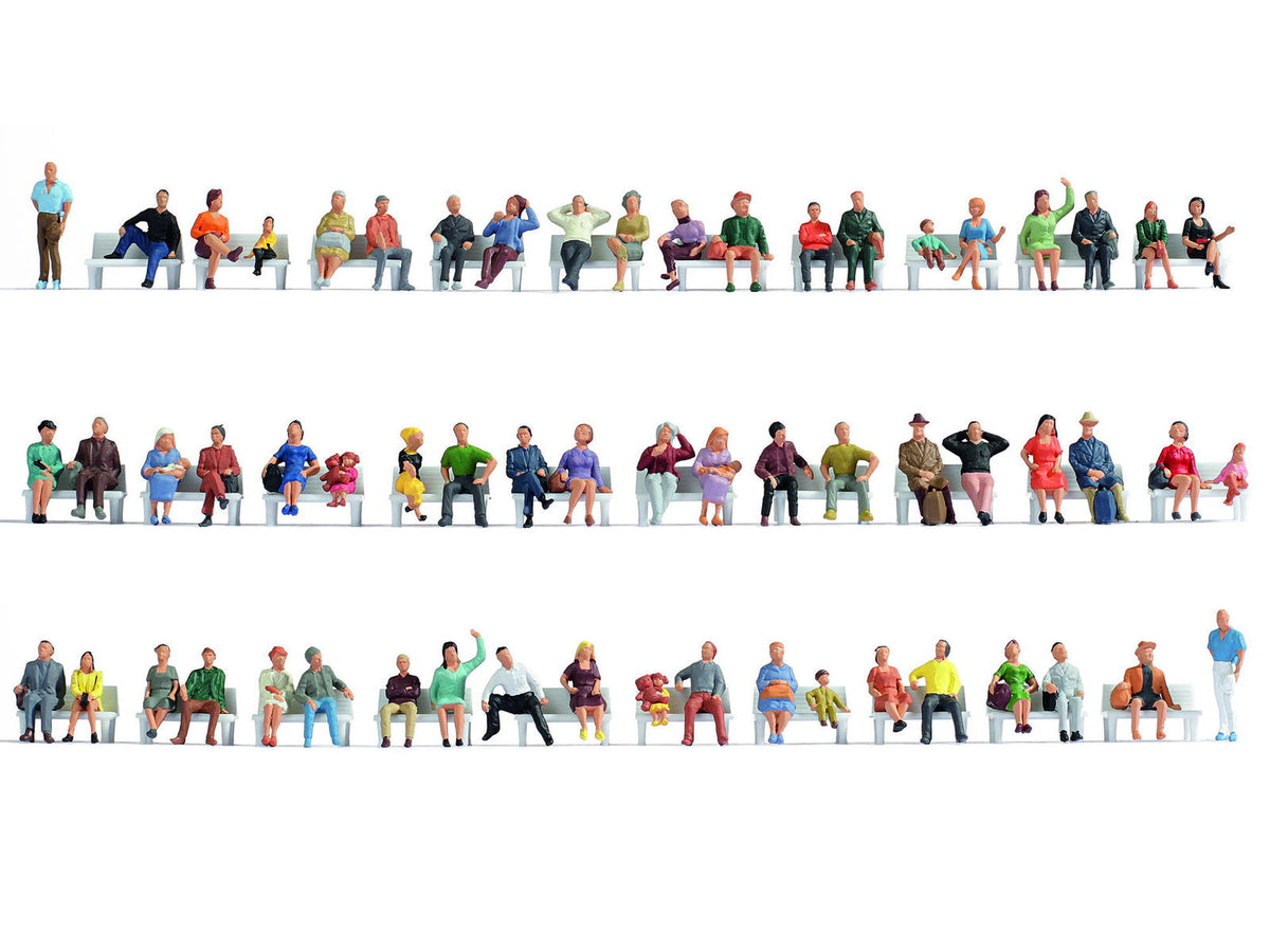 Noch 18402 HO Scale Mega Economy Sitting People, 60-Pack