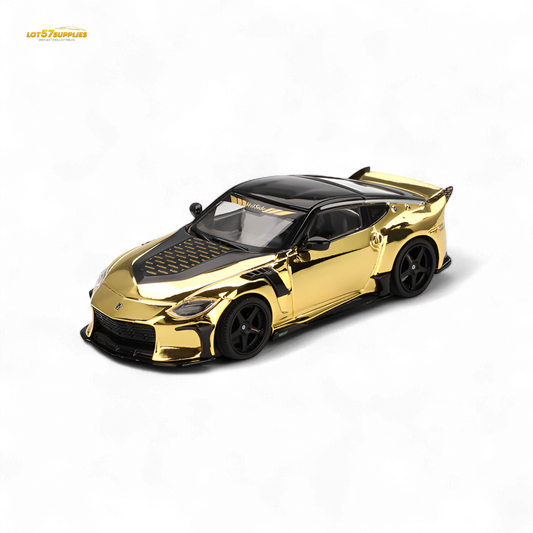 Mini GT Nissan Z VeilSide FZ400 Gold Chrome LHD 1:64