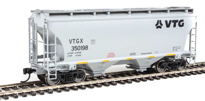Walthers Mainline 7563 HO Scale 39' Trinity 3281 2-Bay Covered Hopper - Ready to Run -- VTG North America VTGX #350198