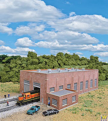 Walthers Cornerstone 3266 N Two-Stall 130' Brick Diesel House Kit