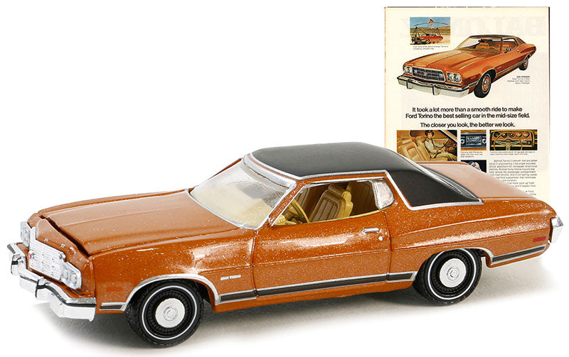 Greenlight 39140-E 1/64 Scale 1973 Ford Gran Torino Vintage Ad Cars Series