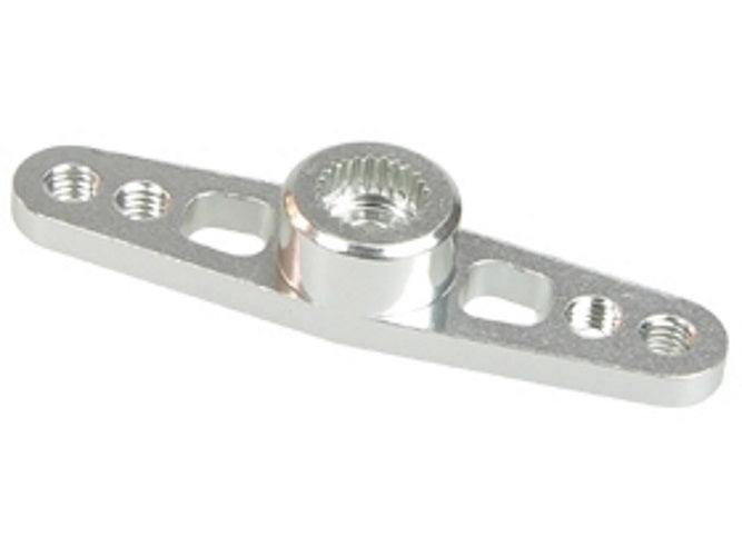 3RACING 2.6MM Aluminum Double Servo Arm For KO Propo/Sanwa Silver