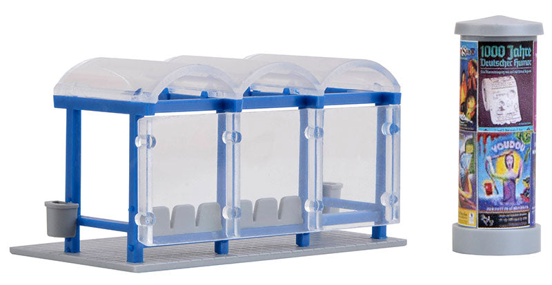 Kibri 38142 1/87 Bus Stop Plastic Model Kit, HO Scale