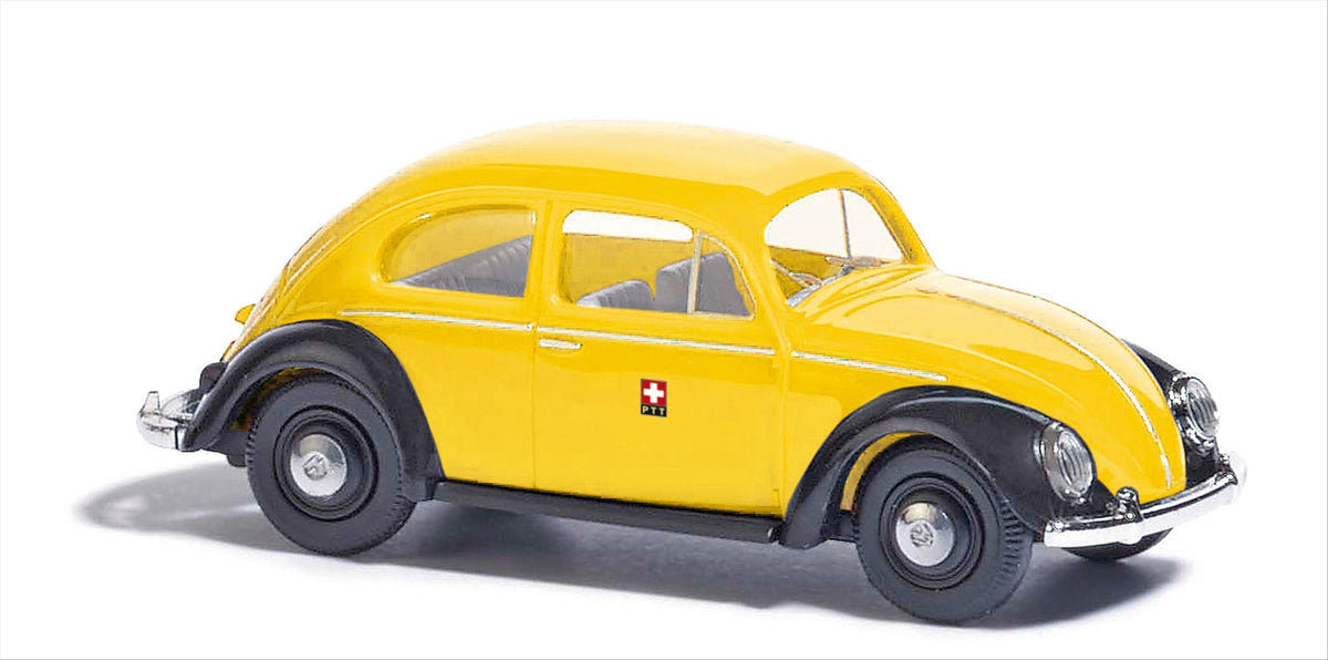 Busch 52910 HO Scale 1952 VW Beetle Split Window, Swiss Post