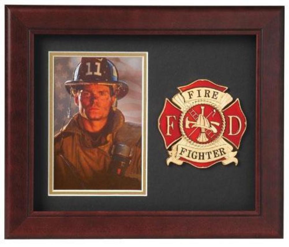 Flag Connections Fire Fighter Vertical Picture Frame.