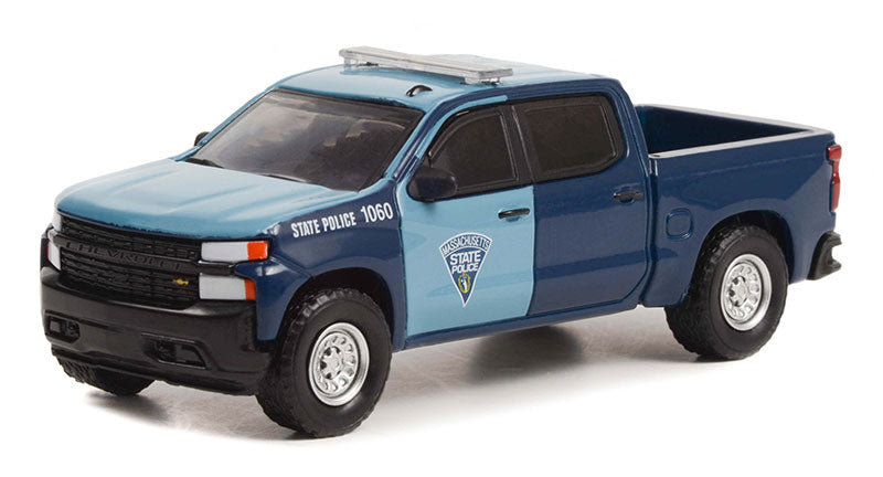 Greenlight 43000-E 1/64 Scale Massachusetts State Police - 2021 Chevrolet Silverado Hot