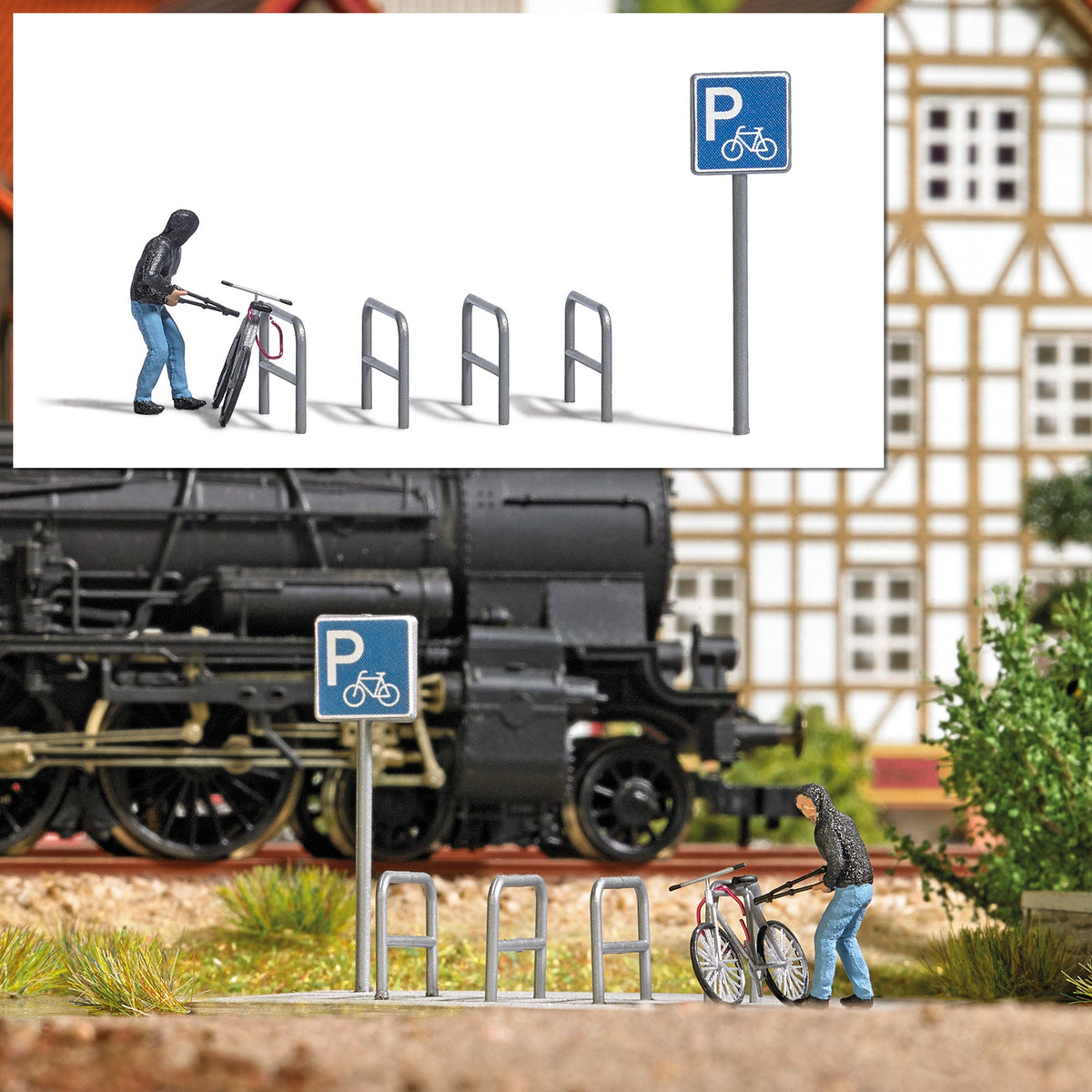 Busch 7950 HO Scale Bicycle Theft Action Set