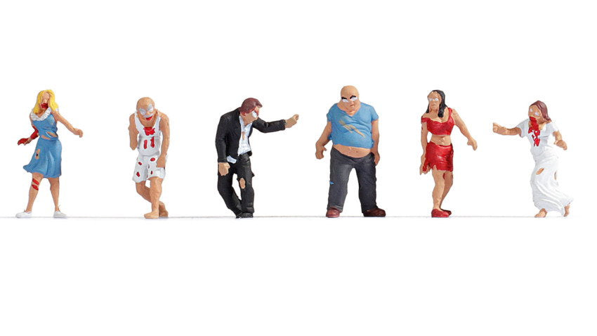 Noch 15800 HO Scale Zombies Figure Set, 6 Pieces