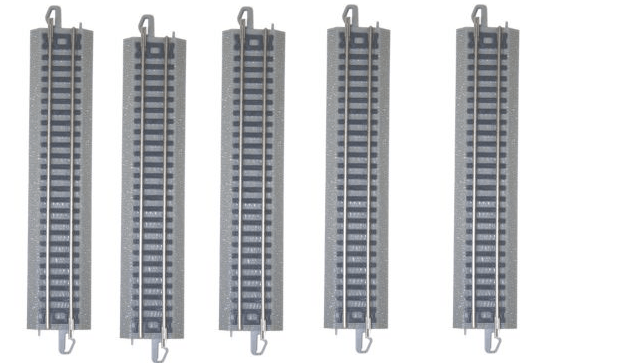 Bachmann 44881 N Scale E-Z Train Track Silver/Gray 5" Straight Track