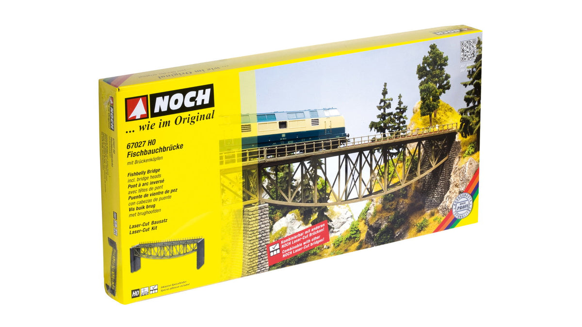 Noch 67027 HO Scale Steel Fishbelly Truss Bridge Laser-Cut Kit