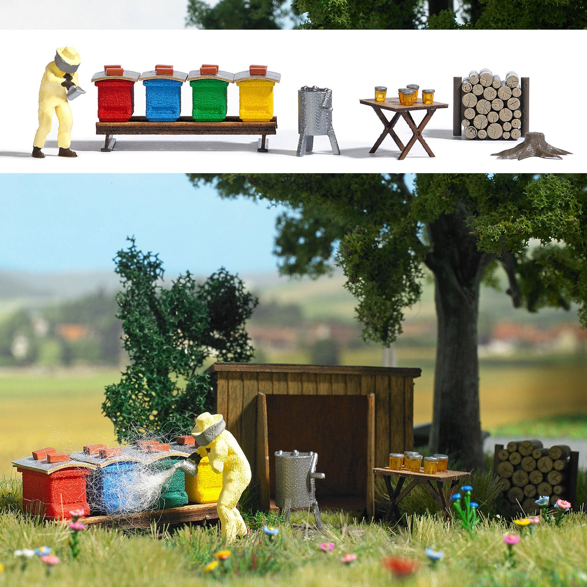 Busch 1179 HO Scale Beekeeping Apiary Set Kit